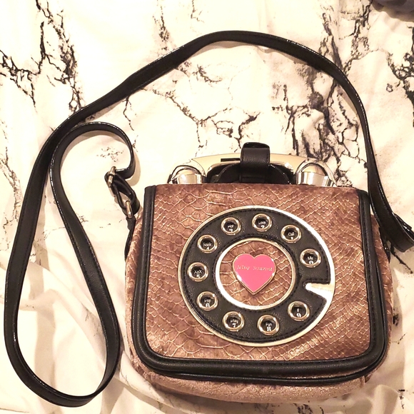 Betsey Johnson Handbags - Betsey Johnson Wired Velvet Telephone Purse